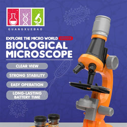 Zoom Children's Microscope Kit 1200x LED School Science Toy