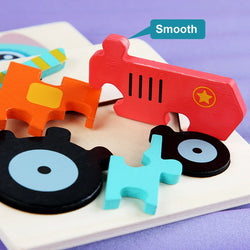 3D Wooden Cartoon Animal Puzzles for Kids