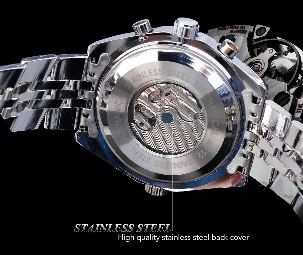 Stainless Steel Mechanical Wristwatch for Men