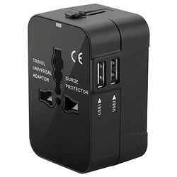 Universal Travel Adapter with Dual USB Ports (UK to EU Plug)