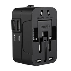 Universal Travel Adapter with Dual USB Ports (UK to EU Plug)