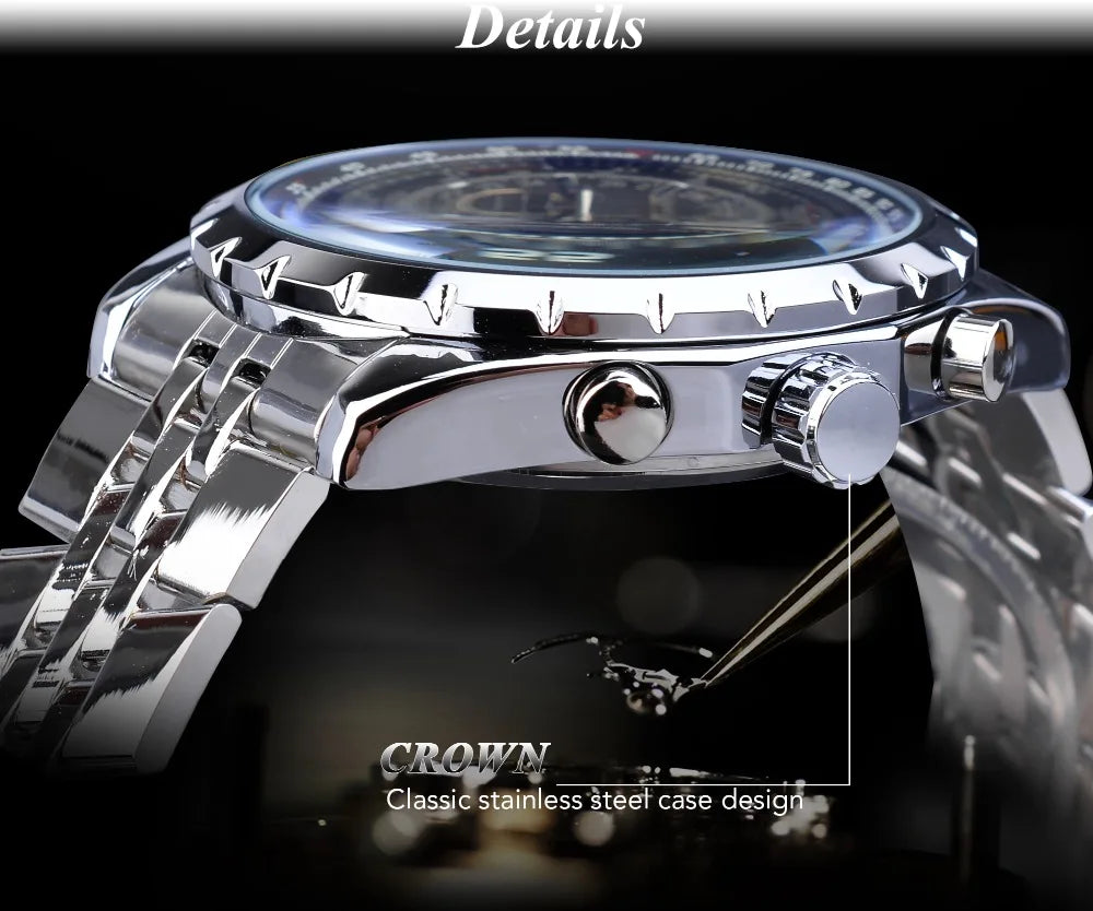 Stainless Steel Mechanical Wristwatch for Men