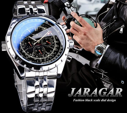 Stainless Steel Mechanical Wristwatch for Men