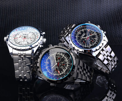 Stainless Steel Mechanical Wristwatch for Men