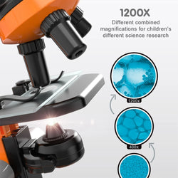 Zoom Children's Microscope Kit 1200x LED School Science Toy