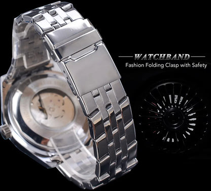 Stainless Steel Mechanical Wristwatch for Men