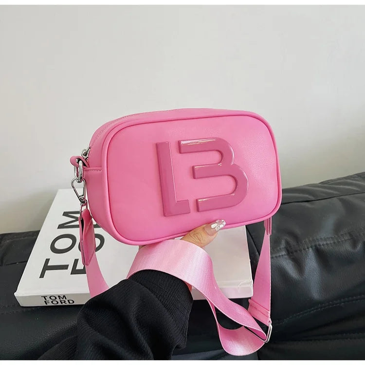 PU Shoulder Bag - Trendy and Personalized Solid Color Camera Bag, Fashionable and Simple Crossbody Bag