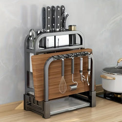 Stainless Steel Knife Holder Rack – Storage for Knives & Cutting Board