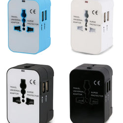 Universal Travel Adapter with Dual USB Ports (UK to EU Plug)