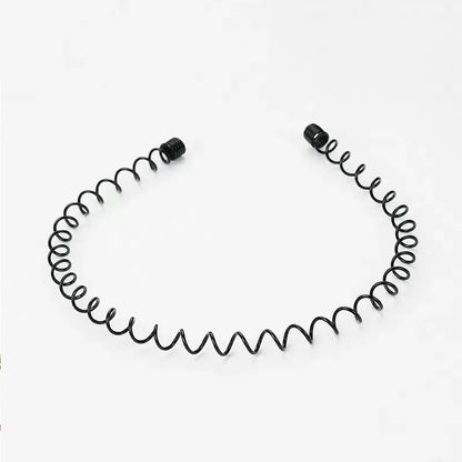 Unisex Black Elastic Non-Slip Simple Metal Headband for Men and Women