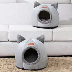 Winter Comfort Cat Bed - Cozy Cave Nest for Cats & Small Dogs