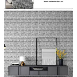 3D Self-Adhesive Foam Brick Wallpaper – Waterproof Antique Design