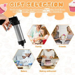 DIY Churro Maker & Cookie Press Gun Kit – Stainless Steel Decorating Set