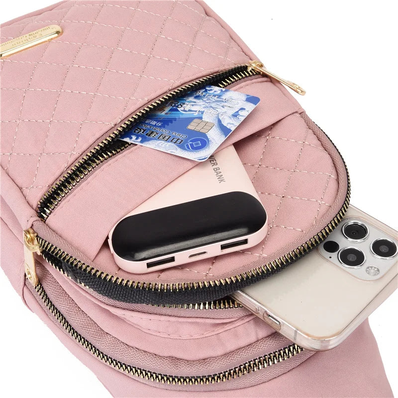 Stylish Women's Pink Chest Bag – Waterproof Oxford Cloth Crossbody Sling for Women and Men