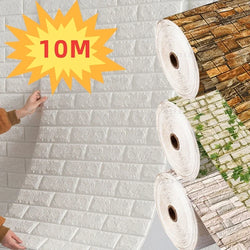 3D Self-Adhesive Foam Brick Wallpaper – Waterproof Antique Design