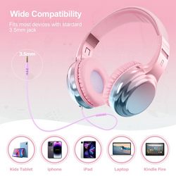 Kids Wired Headphones – Foldable, with Microphone, for iPhone, PC, Tablet