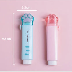 Kawaii Cat Paw Eraser – Creative Push-Pull Rubber for School & Office