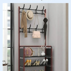 Clothes Hanger & Multi-Layer Shoe Rack Organizer