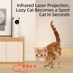 ROJECO Automatic Cat Toy - Interactive Smart Teasing Pet LED Laser Toy