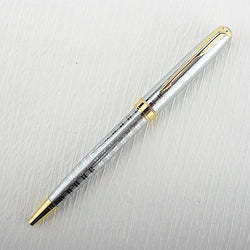 Luxury Metal Rollerball Pen – 0.7mm Blue Ink, Steel & Gold Finish