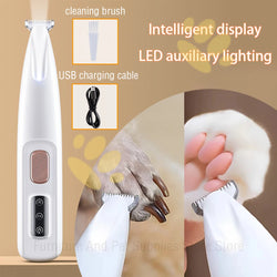 Dog Paw Trimmer with LED Light – Waterproof Pet Hair Trimmer for Grooming