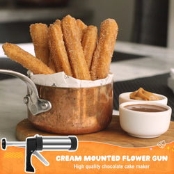 DIY Churro Maker & Cookie Press Gun Kit – Stainless Steel Decorating Set