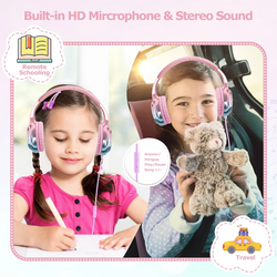 Kids Wired Headphones – Foldable, with Microphone, for iPhone, PC, Tablet