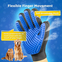 Pet Grooming Glove - Gentle Hair Remover Mitt for Cats and Dogs