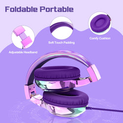 Kids Wired Headphones – Foldable, with Microphone, for iPhone, PC, Tablet