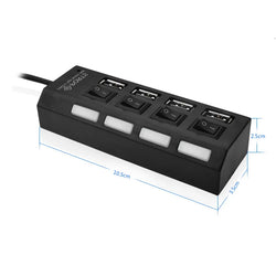 High-Speed 4/7-Port USB Hub 2.0 with LED Switch – Splitter for PC & Laptop