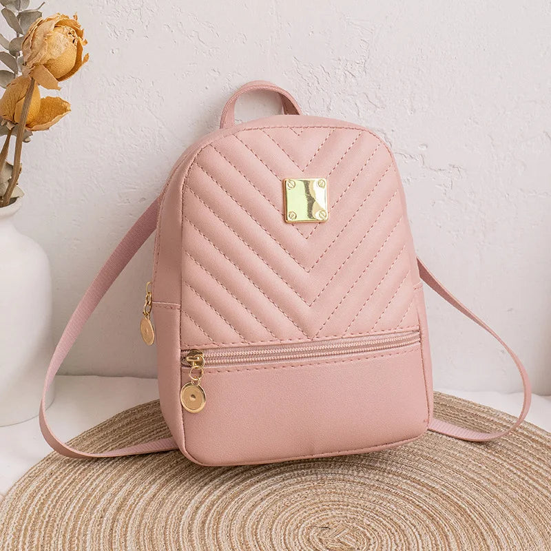 Luxury PU Leather Mini Backpack – Multifunctional Women’s Shoulder Bag & Phone Pouch