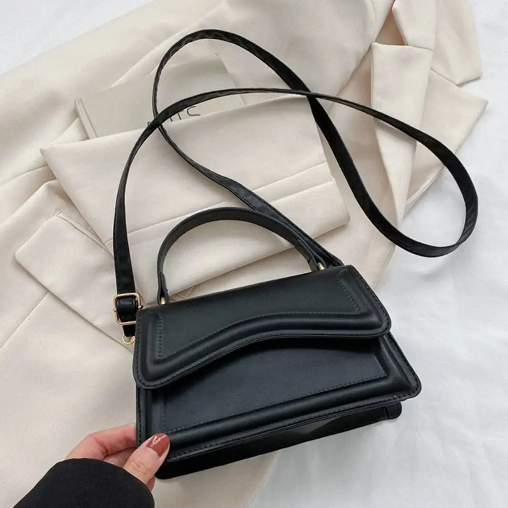 High-Quality PU Leather Handbag Purse - Women's Solid Color Shoulder Crossbody Bag