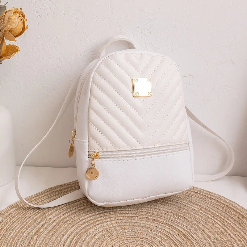 Luxury PU Leather Mini Backpack – Multifunctional Women’s Shoulder Bag & Phone Pouch