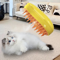 3-in-1 Pet Brush: Electric Cat and Dog Grooming Brush with Steam