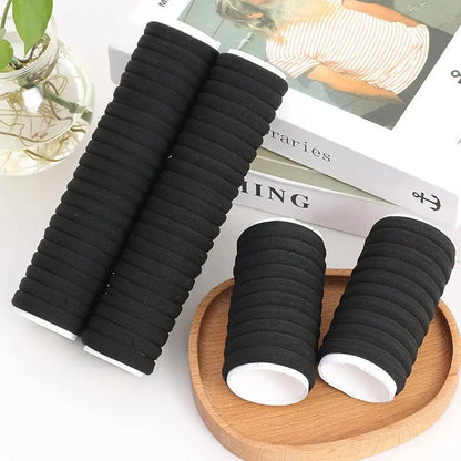 Black Hair Bands for Women and Girls, 50/100pcs High Elastic Rubber Bands