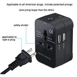 Universal Travel Adapter with Dual USB Ports (UK to EU Plug)