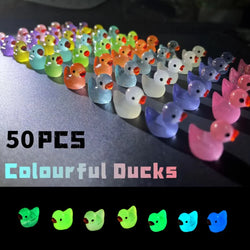 50-Piece Luminous Miniature Ducks – DIY Garden Decorations