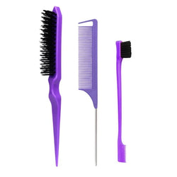 3pcs Hair Styling Comb Set – Teasing, Rat Tail, Edge & Braid Tools