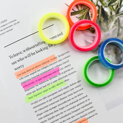 Fluorescent Transparent Sticky Index Tabs - 5 Colors