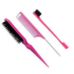 3pcs Hair Styling Comb Set – Teasing, Rat Tail, Edge & Braid Tools