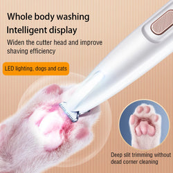 Dog Paw Trimmer with LED Light – Waterproof Pet Hair Trimmer for Grooming