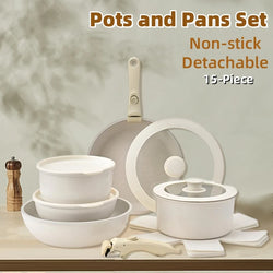 15PCS Granite Pots and Pans Set