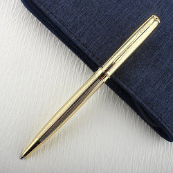 Luxury Metal Rollerball Pen – 0.7mm Blue Ink, Steel & Gold Finish