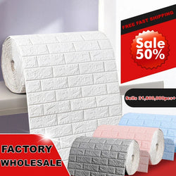 3D Self-Adhesive Foam Brick Wallpaper – Waterproof Antique Design