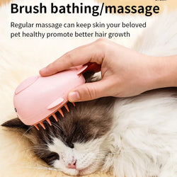 3-in-1 Pet Brush: Electric Cat and Dog Grooming Brush with Steam