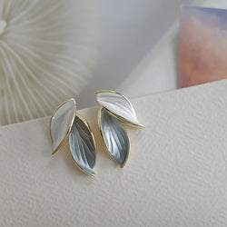 LATS Trendy Metal Leaf Stud Earrings for Women