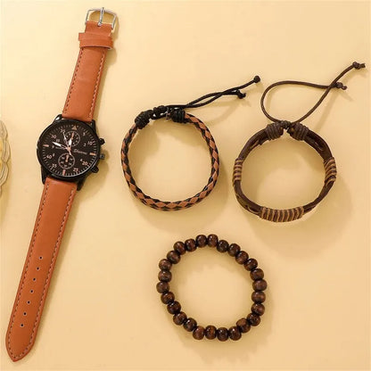 Men's Luxury Watch with Bracelets Set – Fashion & Casual Design, Quartz Movement