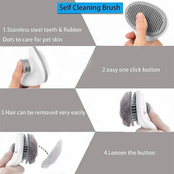 Self-Cleaning Pet Hair Removal Comb for Cats and Dogs