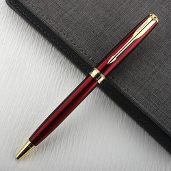 Luxury Metal Rollerball Pen – 0.7mm Blue Ink, Steel & Gold Finish