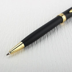 Luxury Metal Rollerball Pen – 0.7mm Blue Ink, Steel & Gold Finish